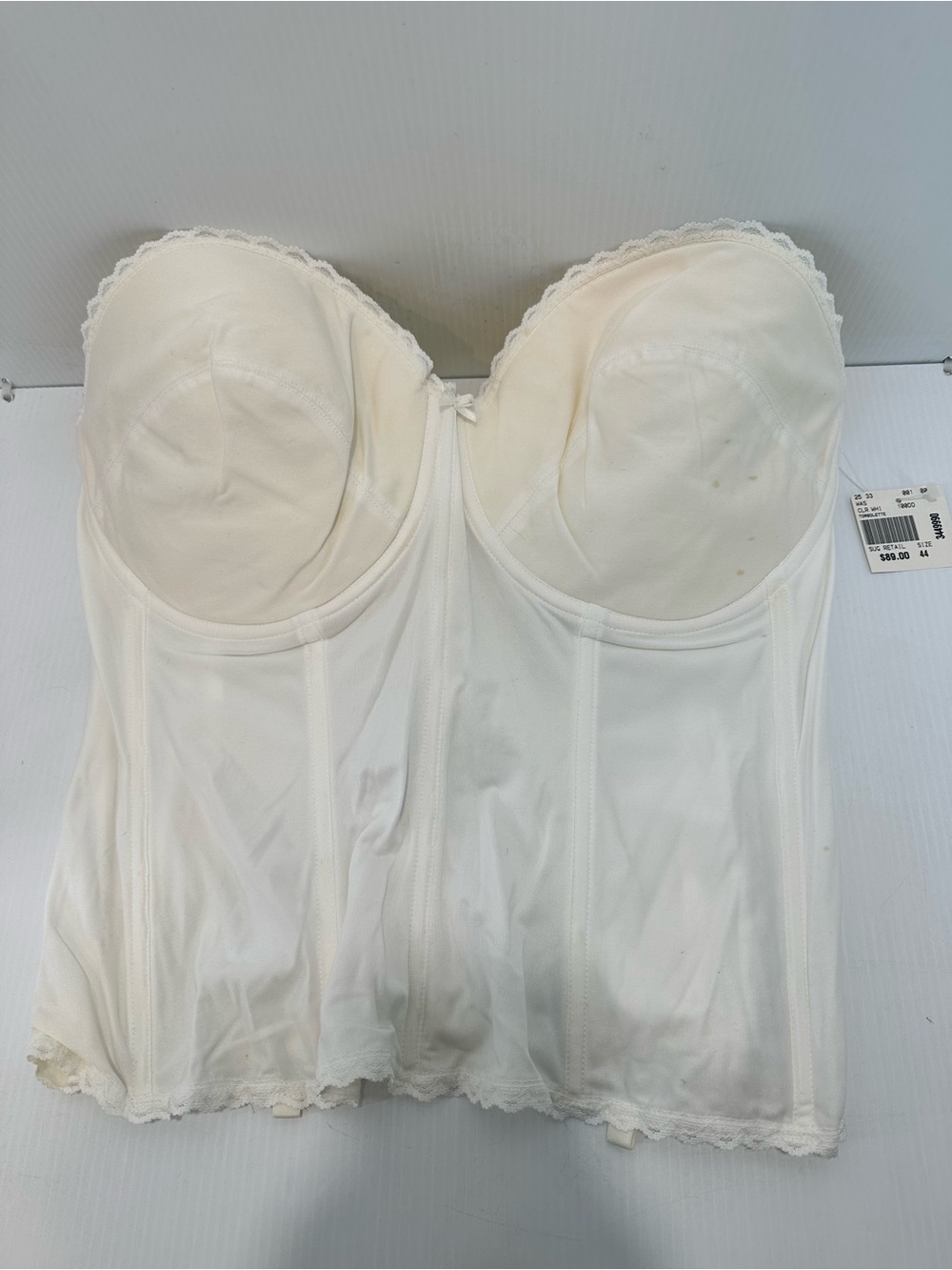 Strapless Longline Bustier in Ivory size 44